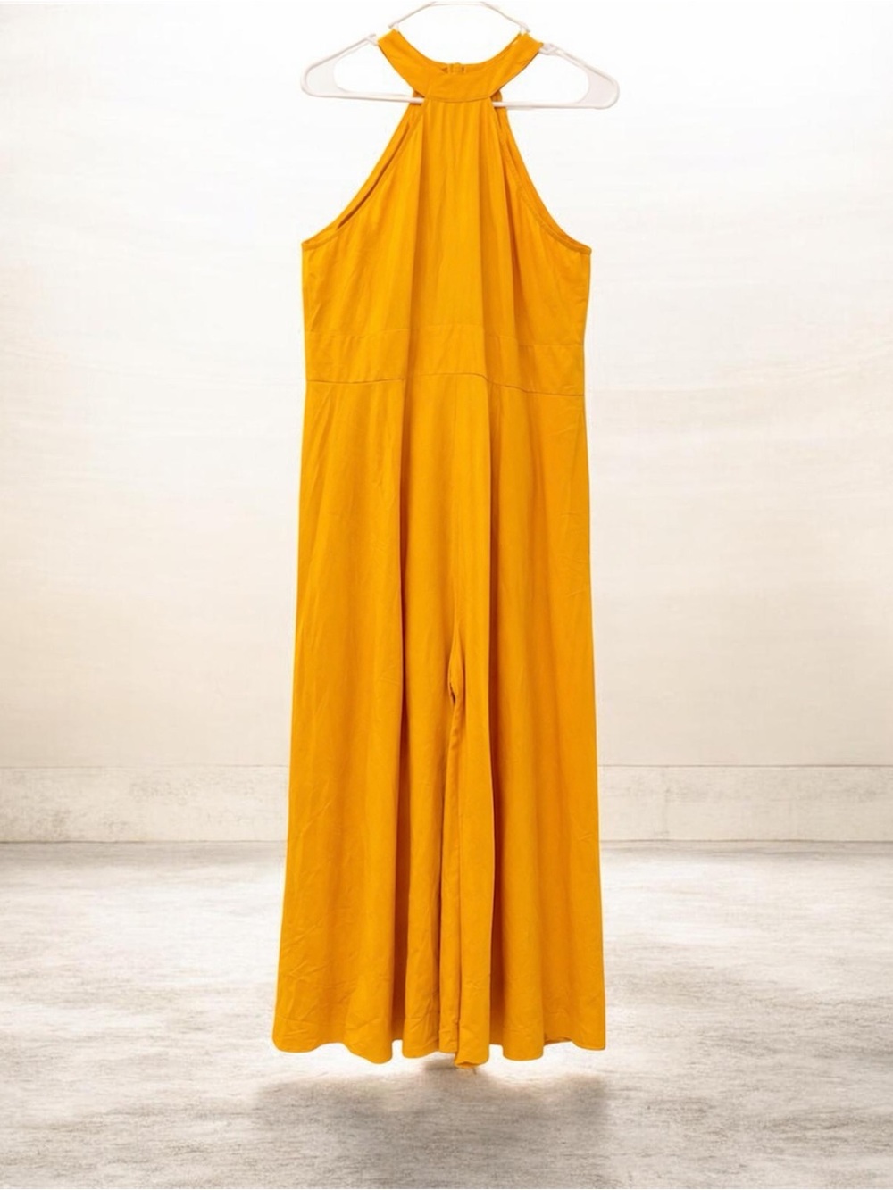 Mustard Gold Halter Jumpsuit Sleeveless